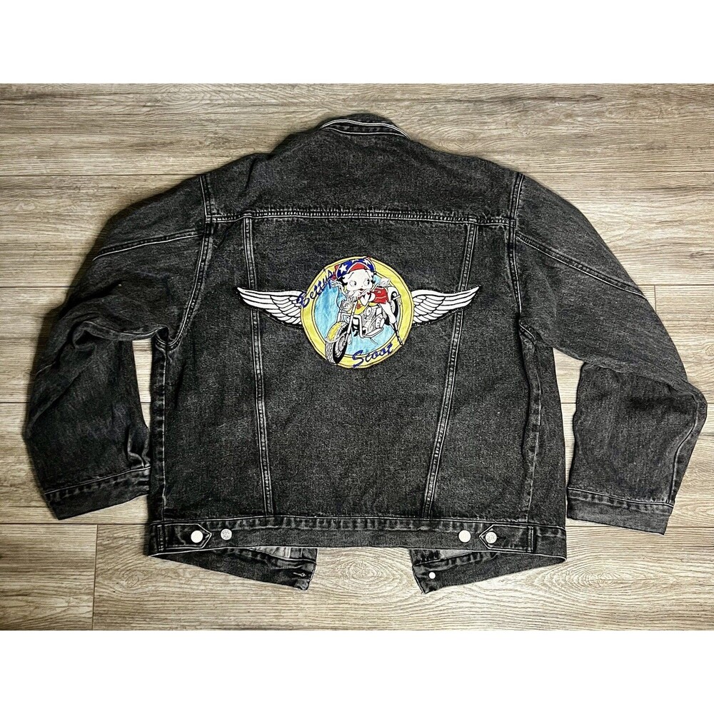 Vintage 1990s Betty Scoot by Betty Boop American Comix Denim Jacket Size XL